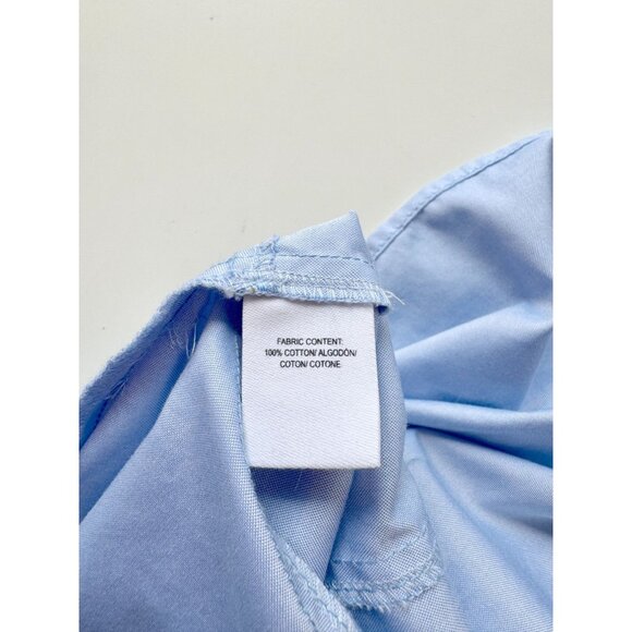 DEREK LAM 10 CROSBY Blue Cotton Sateen Button Up Peplum Shirt Blouse, Size 8 - Picture 11 of 12